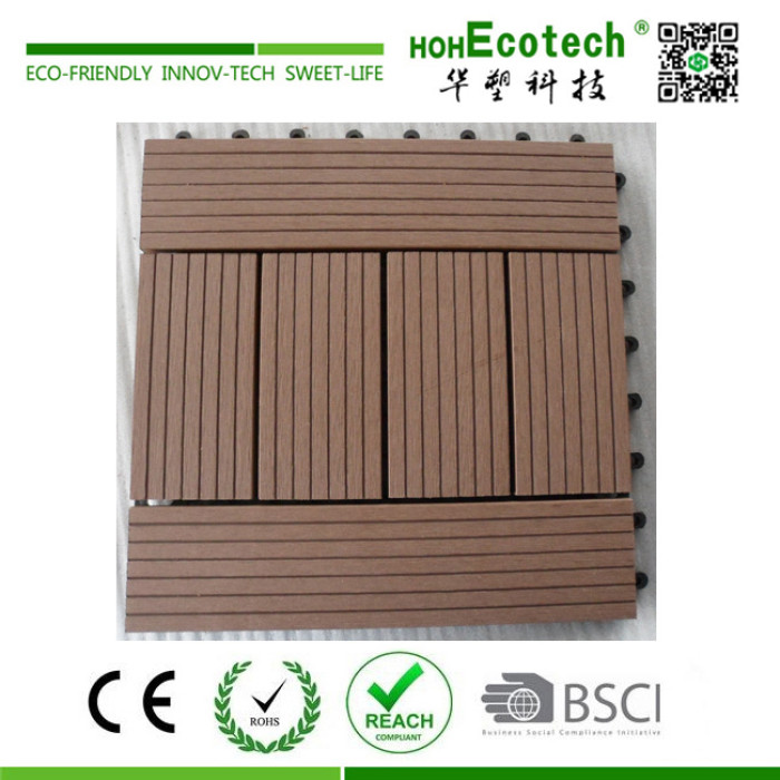 Nonslip plastic bathroom deck tile