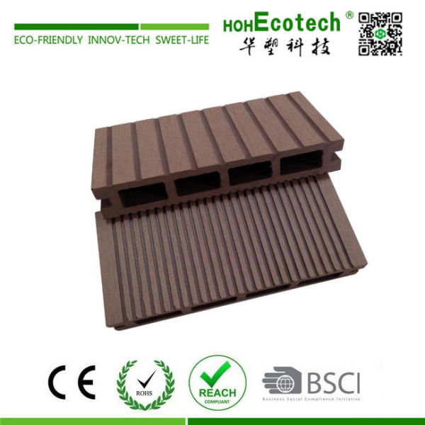 Outdoor waterproof cheap wooden composite hollow decking floor