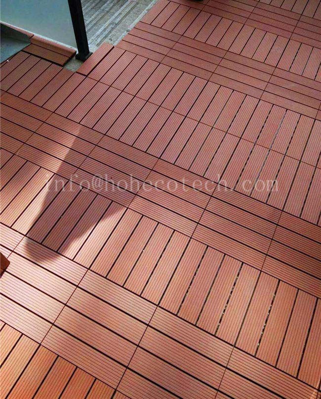 WPC interlocking balcony tile floor WPC Decking Tiles HOHEcotech