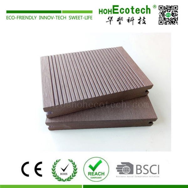 Solid outdoor wood plastic composite decking
