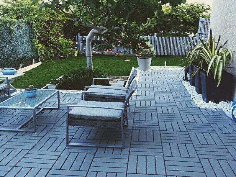 Wood plastic outdoor tiles