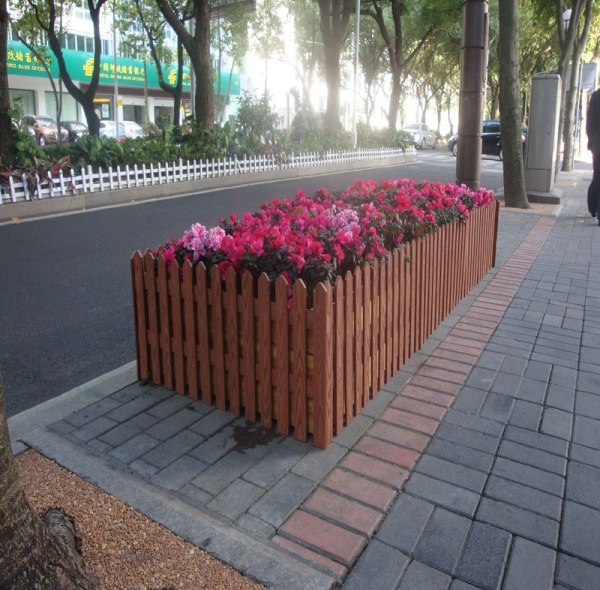 Diseño de moda ninguna caja de planta compuesta de wpc que se agrieta / maceta para jardín