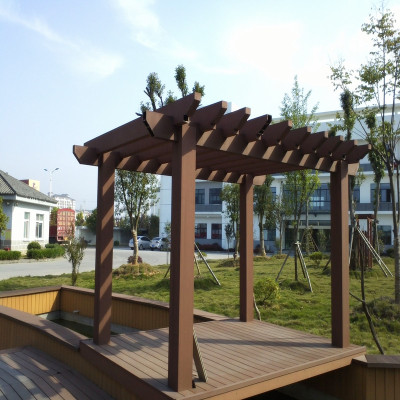 Pérgula de madeira composta de plástico com design moderno para exterior / pérgula de madeira composta de madeira para jardim