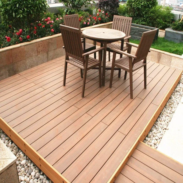 Outdoor co-extrusion wood plastic composite deck flooring