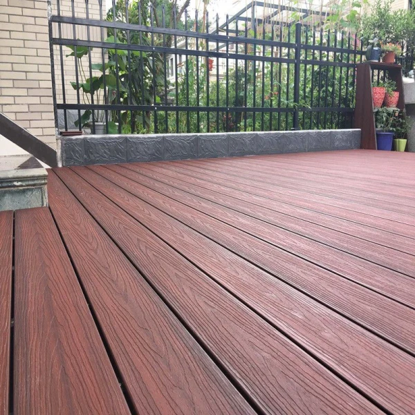 Ultra low maintenance capped  wood plastic composite decking floor