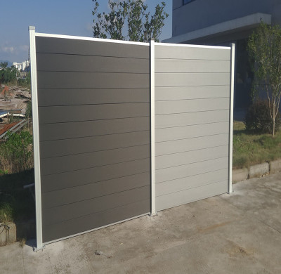 Outdoor wood pladtic composite fence