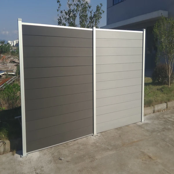 Outdoor wood pladtic composite fence