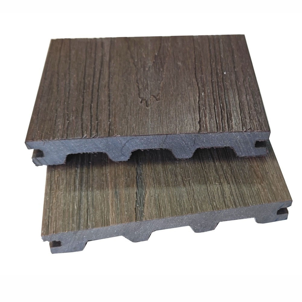 Capped wood plastic composite decking