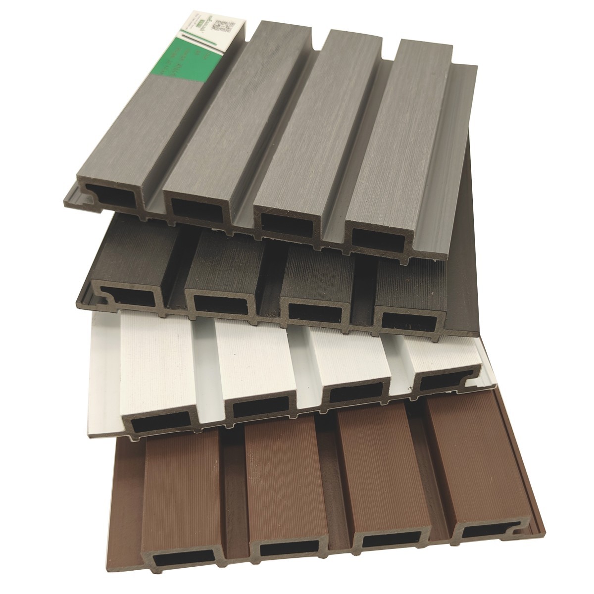 Wood plastic co-extrusion grooved cladding panel