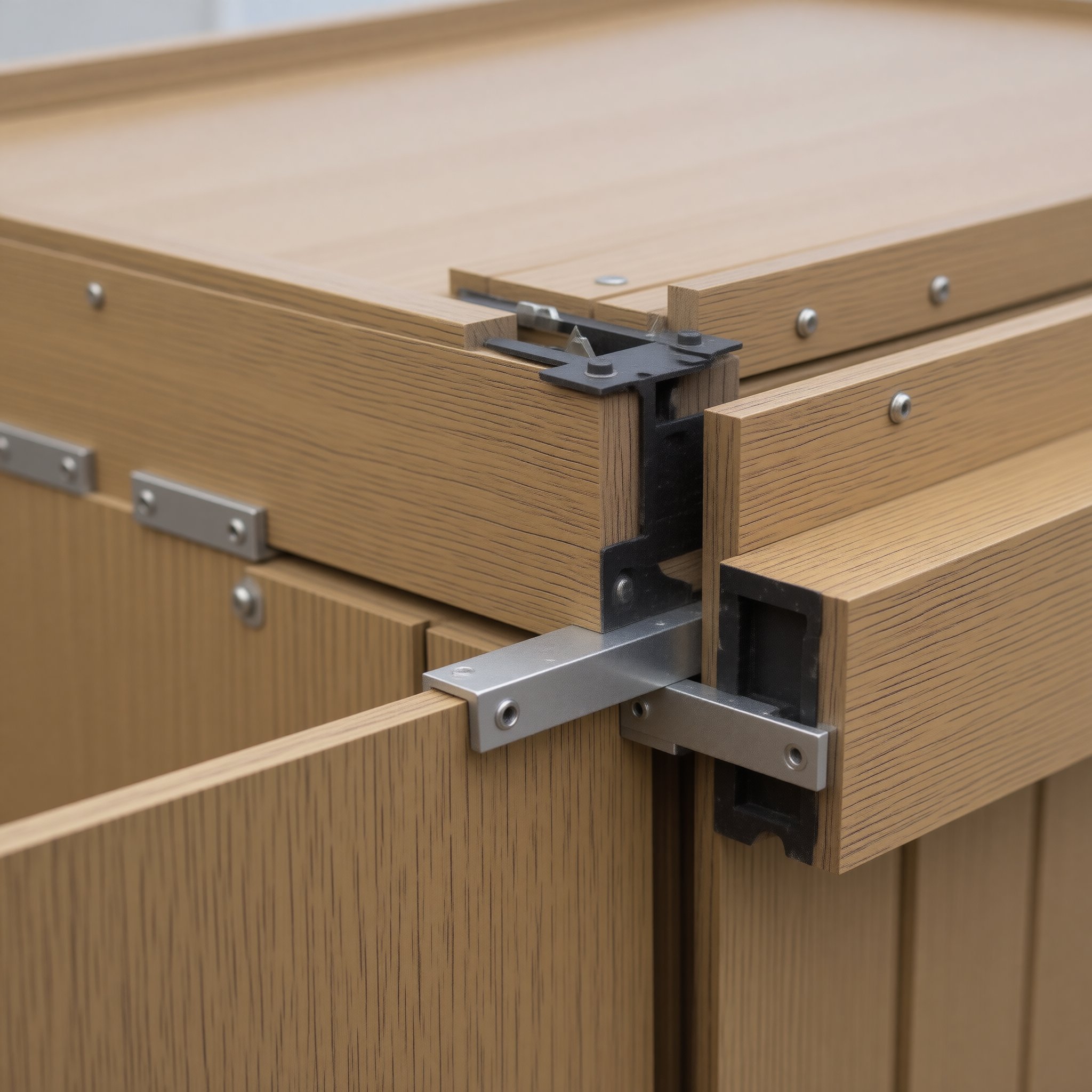Precision interlocking joint and mounting bracket of WPC fence