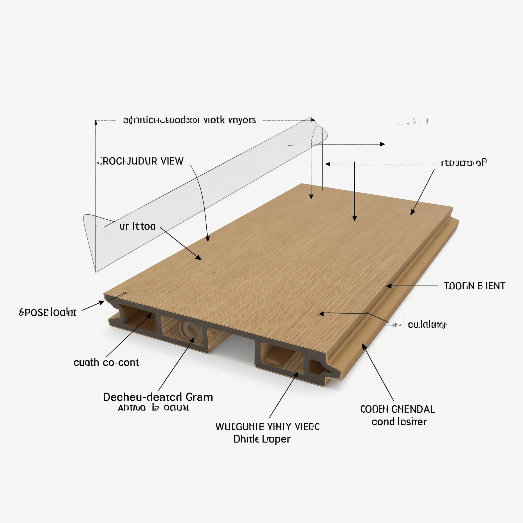 Cross-section diagram of WPC fence panel multi-layer structure