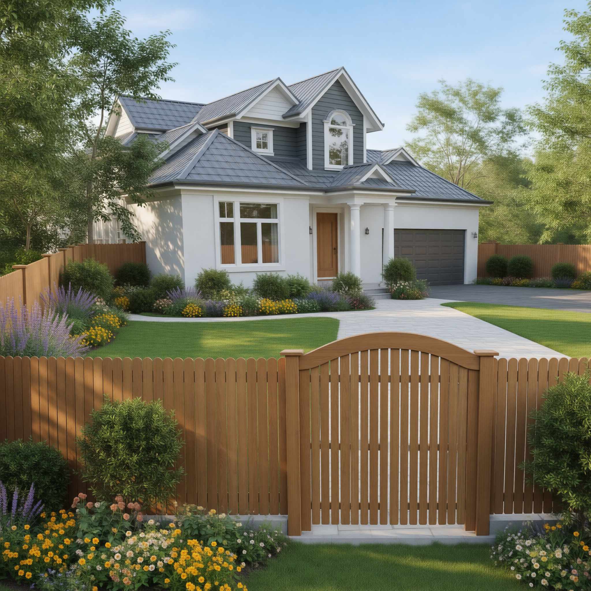 WPC fence forming a clean residential property boundary