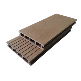 Grooved surface anti slip grey plastic wood composite deck