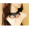 Graceful design black lace necklace for ladies wholesale