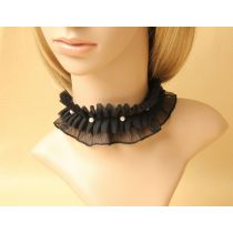 New style black lace with artificial pearl necklace