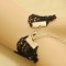 2012 New Fashion Simple Deisgn Lace Black flower Wristlet by handmade