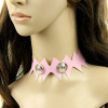 LOLITA style pink artificial leather short necklace for ladies