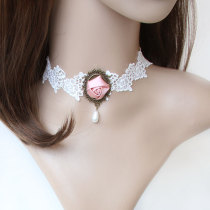 Newest design for bride decoration lace short necklace