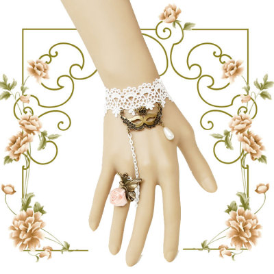Halloween Decoration fashion hot sell hand catena ry ring ancient lace bracelet