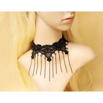 Hot selling black lace collar chain necklace wholesale