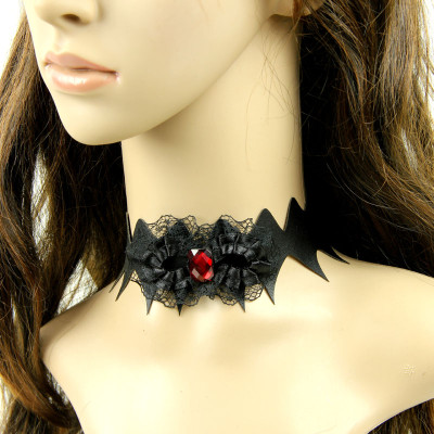 Black lace bowknot choker necklace collar chain