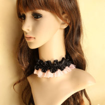 Original design nice black and pink lace necklace