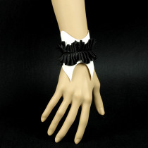 Fashion Design White Leather with Black Lace Color Bracelet Birthday's Gift Wholesale