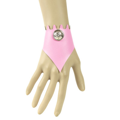 Simple Design Pink Leather Bracelet for Women/Men/Girls/Boys