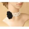 White lace and wool flower choker necklace wholesale