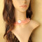 Fashion accessory dark pink short necklace choker necklace