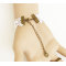 Princess's Leopard Grain Long Bracelet Link to White Rose Ring