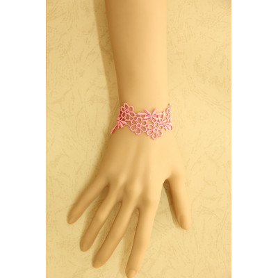 Peach Blossom Color Lace Bracelet For Lovely Girls