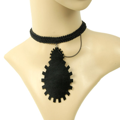 Special design black gear wheel style choker necklace