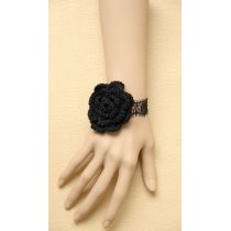Elegant Ladies' Bracelet Autumn Black Lace Flower Wristband
