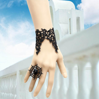 2012 Fashion Black Spider Ring Black Spider Web Bracelet