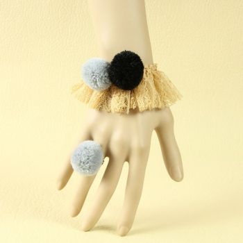 OEM Lovely Ball Ring and Yellow Lace Bracelet