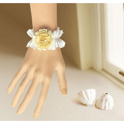 Yellow Flower White Lace friendship bracelet For Women