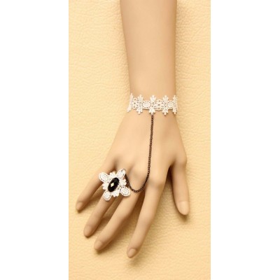 White Lace bracelet connected ring For Music Day