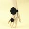 Big size Black Flower Bracelet with woolen ring