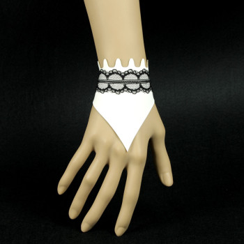 Black and white accessory European style leather bracelet