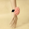 Pink Flower Black Wristband Bangle For Bridesmaid