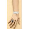 Romantic Blue Lace Bracelet Link with Black Jewel Ring