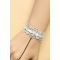 Romantic Blue Lace Bracelet Link with Black Jewel Ring