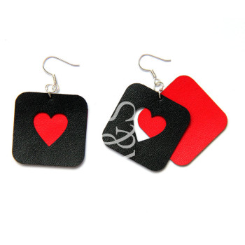 Red Hearts Queen Design Earrings Fashion For Women