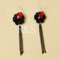 Black Lace Earrings Gothic Style Long Earrings From Wholesaler