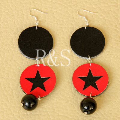 Wholesale Antique Leather Earring Fashion With Jade