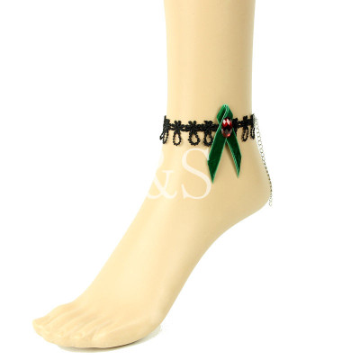 Christmas Gift Lace bowknot ankle bracelet wholesale