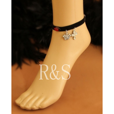 Hot Sale Gothic Style Black Ribbon Anklet