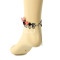 Red crown bat black lace women ankle bracelet