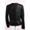 Women's Zipper PU Black Leather Jacket Lady Coat Outerwear